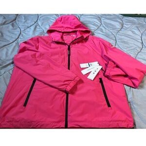 CALVIN KLEIN INFINITE STRETCH Water Resistant Pink Hooded Jacket Mens XL BNWT